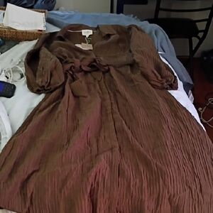 Umgee Chocolate Long Sleeve Dress